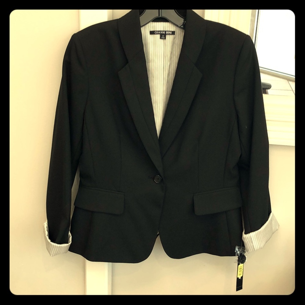 Black Blazer with silk Pinstriped lining